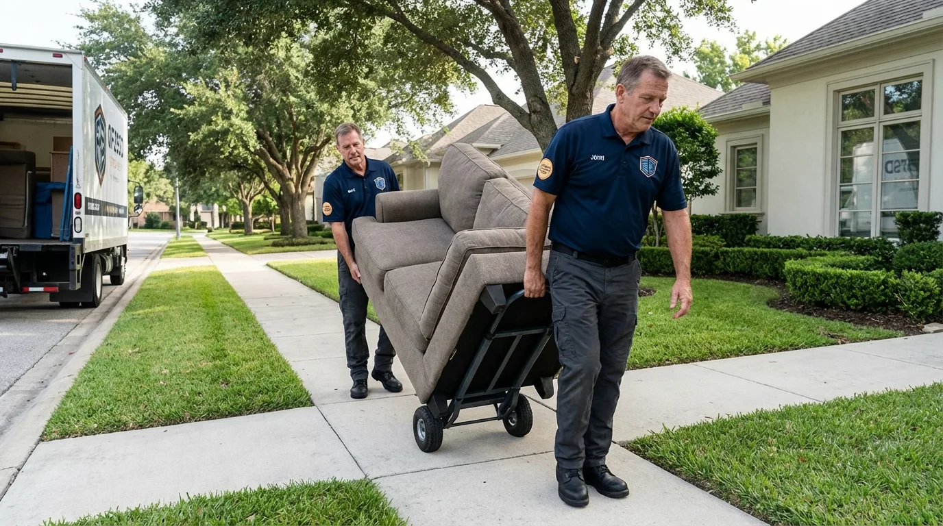 Local residential moving crew loading furniture in Glenwood, IL